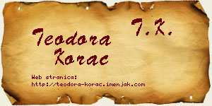 Teodora Korać vizit kartica